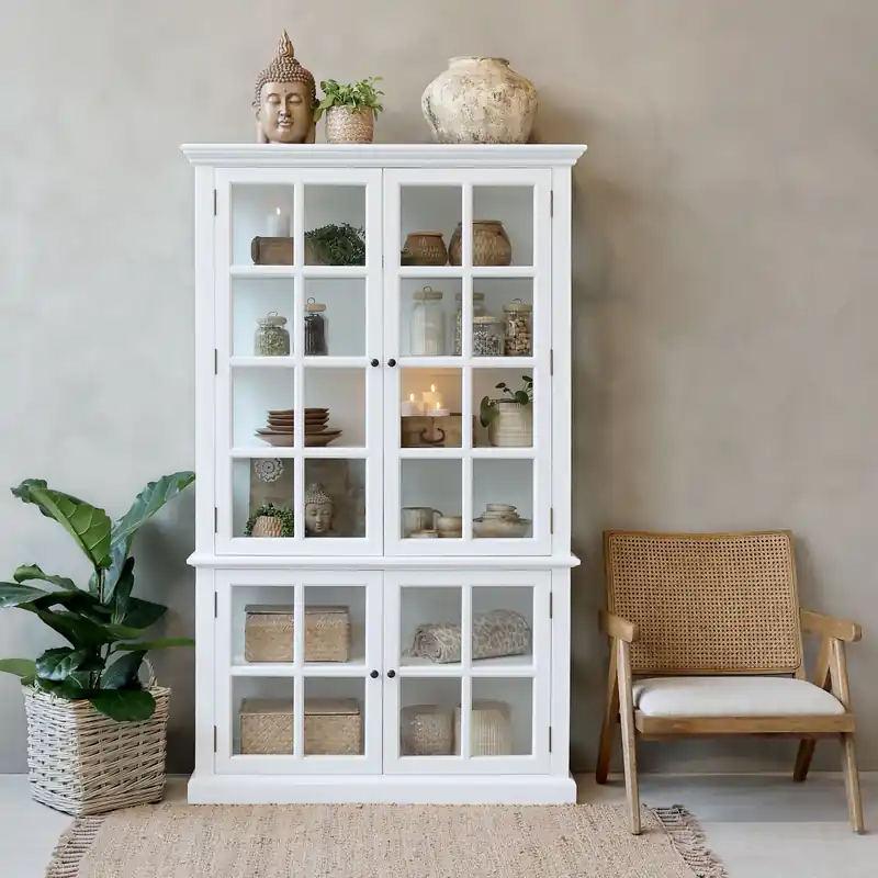 Vitrine Marseille Glasvitrine weiss Neuheit