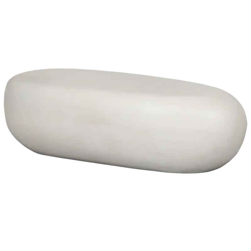 Meistverkauft Couchtisch Pebble 100 x 43 cm Faserlehm Betonoptik weiß Outdoor