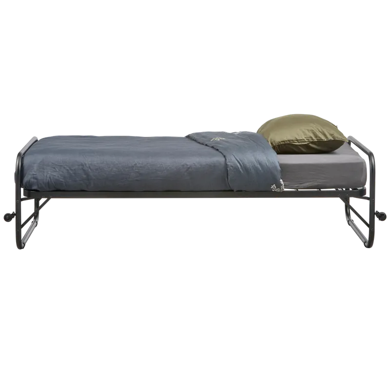 Sichere Zahlung Einzelbett LUCY 200 x 90 cm zusammenklappbar Metallbett schwarz
