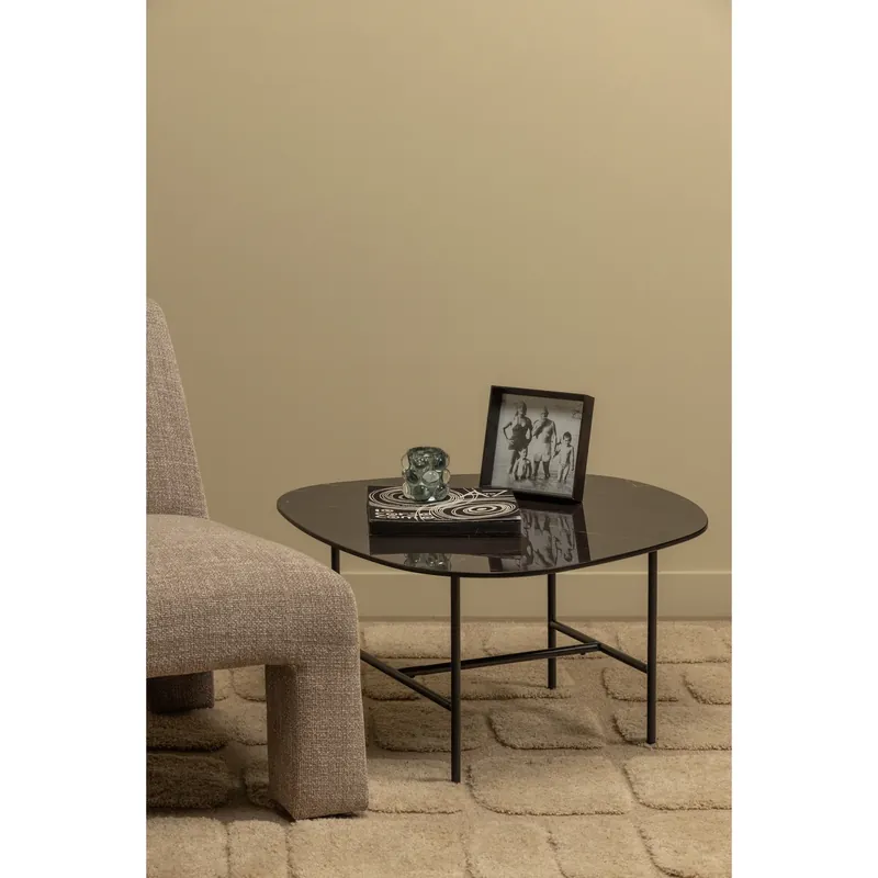 Couchtisch VAJEN 80 x 60 cm Porzellan Metall schwarz Sofort Bestellen