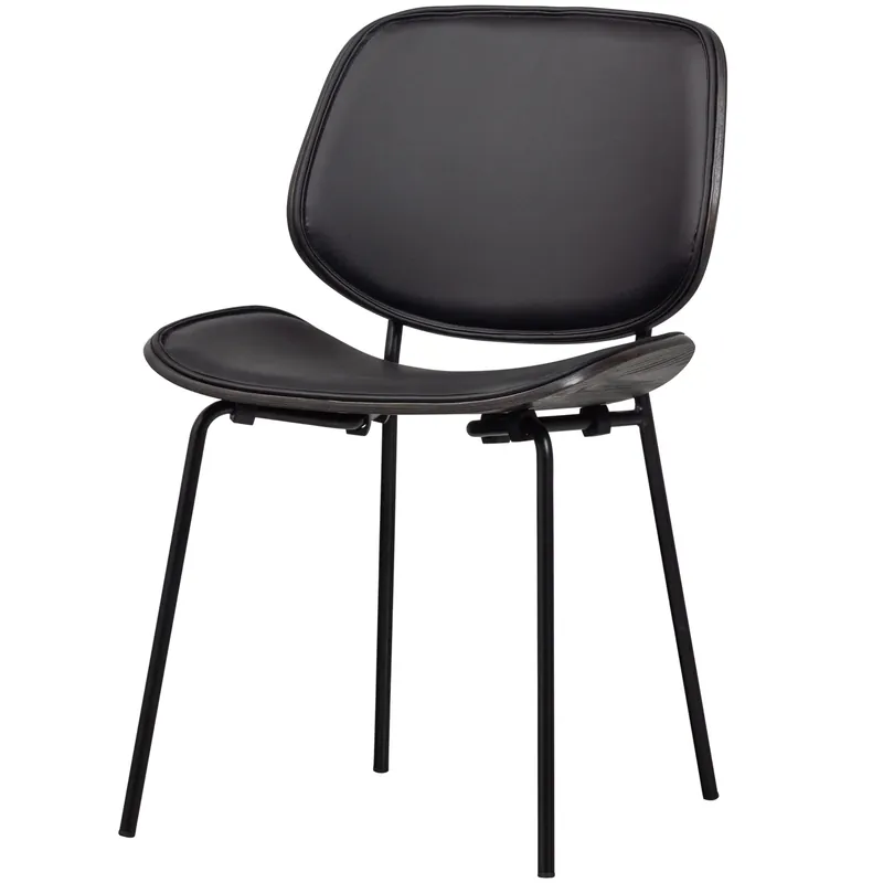 2er Set Esszimmerstuhl CLOSE IN Kunstleder Metall schwarz Stuhl Preiswert