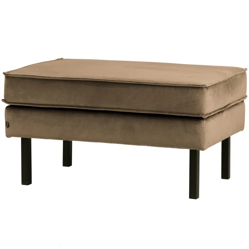 Solange Der Vorrat Reicht Hocker Fußhocker RODEO Samt Velvet taupe