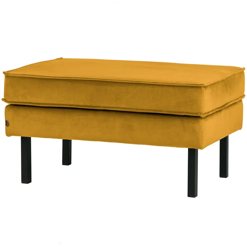 Hocker Fußhocker RODEO Samt Velvet ockergelb Abverkauf