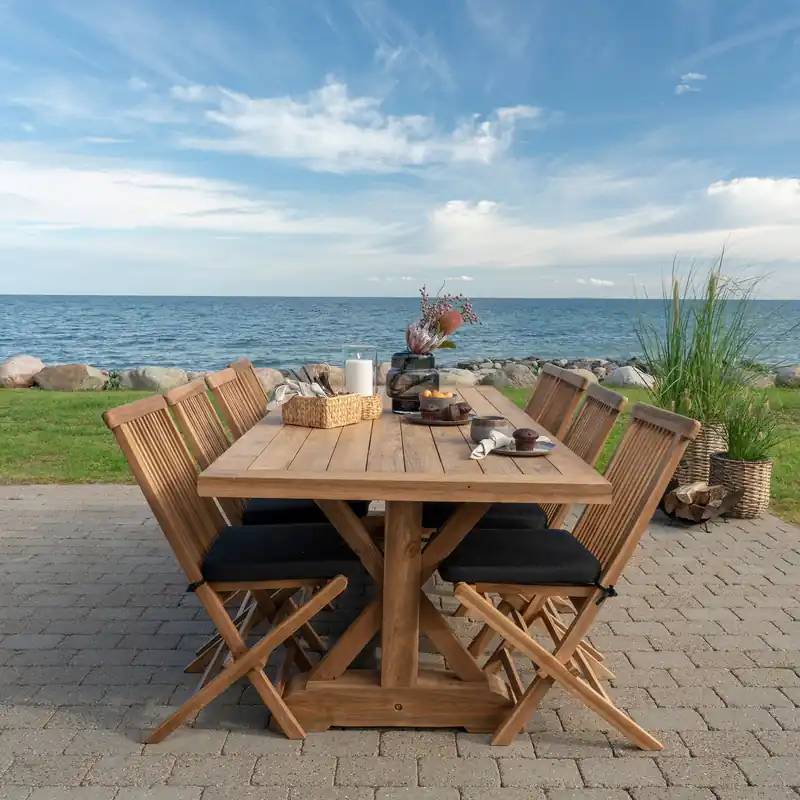 Gartentisch NOLOS 240 x 100 cm Teakholz braun Neue Ware