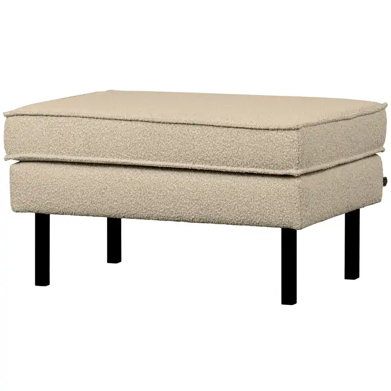 Rabatt Hocker Fußhocker RODEO Bouclé Stoff beige