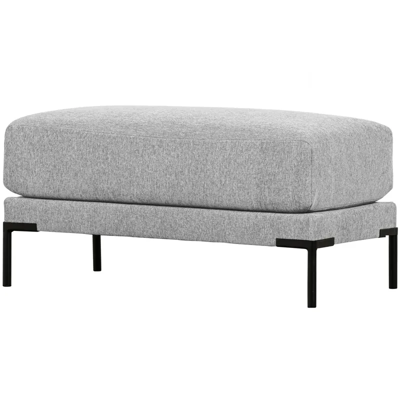 Hocker Fußhocker COUPLE Chenille Stoff hellgrau Abverkauf
