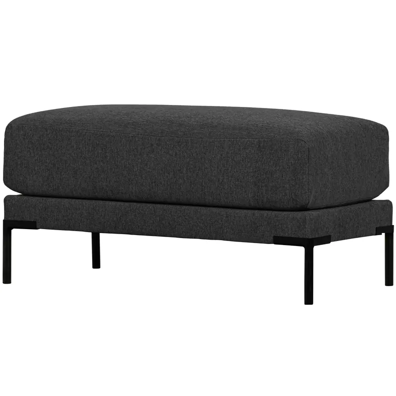 Hocker Fußhocker COUPLE Chenille Stoff dunkelgrau Preisknaller