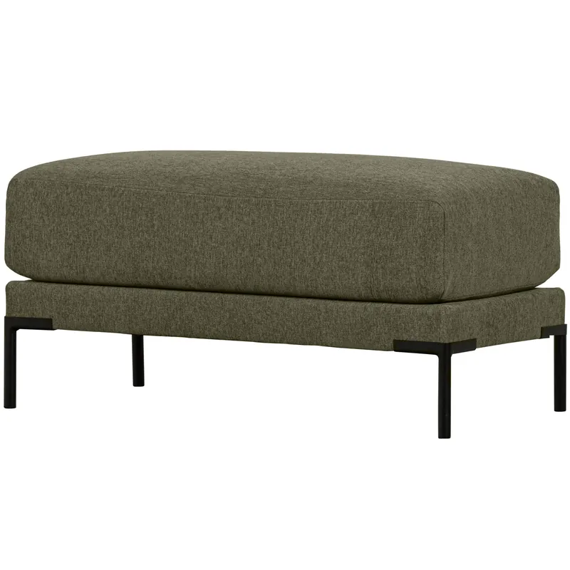 Hocker Fußhocker COUPLE Chenille Stoff warmes grün Zertifiziert