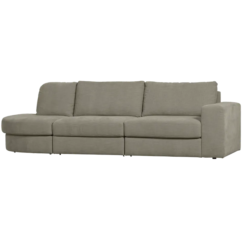 Top-Seller 2,5 Sitzer Sofa FAMILY Webstoff warmes grau mit Rundung links