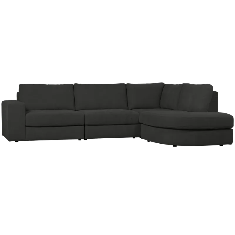 Ecksofa FAMILY Webstoff anthrazit Recamiere mit Rundung rechts Neue Ware