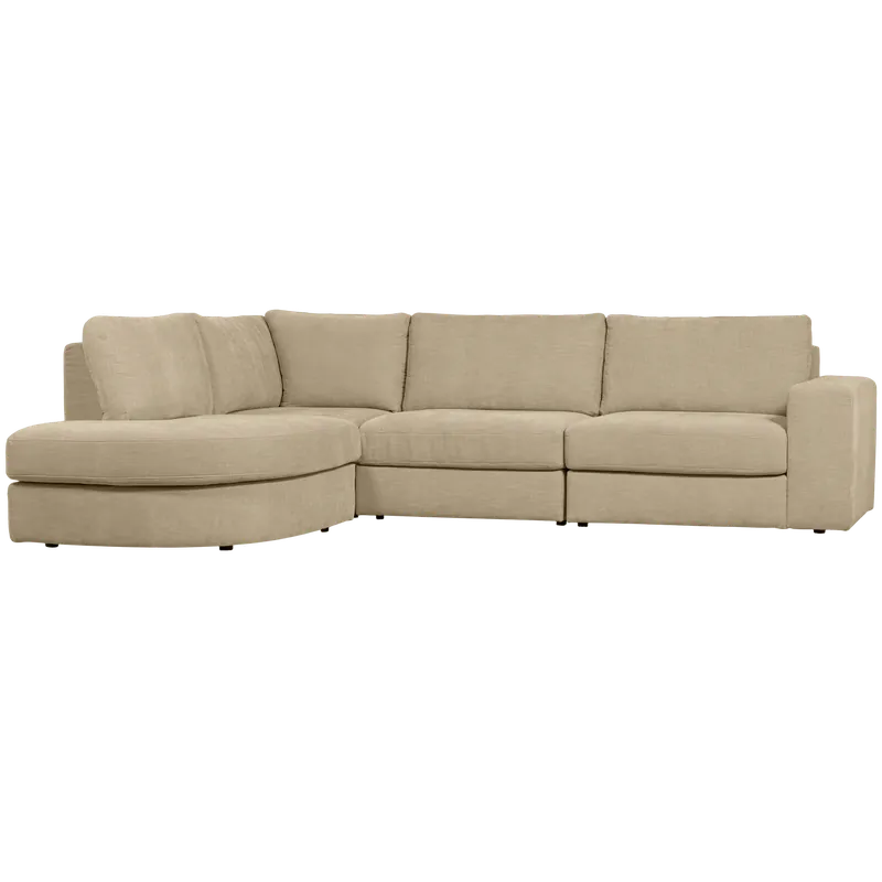Ecksofa FAMILY Webstoff sand Recamiere mit Rundung links Sofort Bestellen