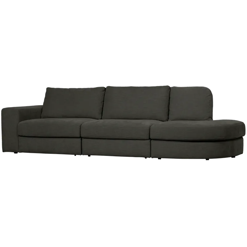 2,5 Sitzer Sofa FAMILY Webstoff anthrazit mit Rundung rechts Top-Seller