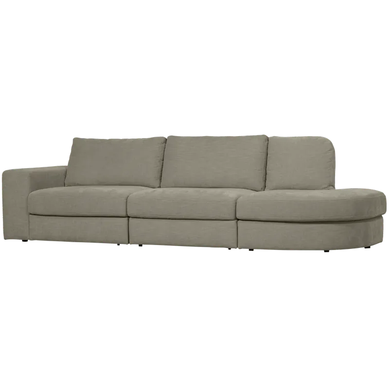 Günstig 2,5 Sitzer Sofa FAMILY Webstoff warmes grau mit Rundung rechts Kopie