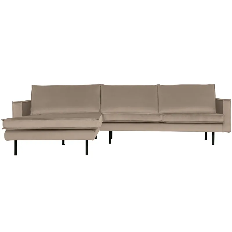Neuheit Ecksofa Rodeo Samt Velvet khaki Recamiere links