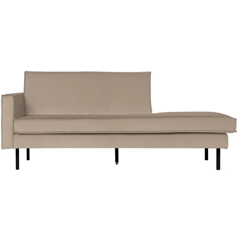 Top-Seller Sofa Chaiselongue RODEO Samt Velvet khaki Recamiere links Tagesbett