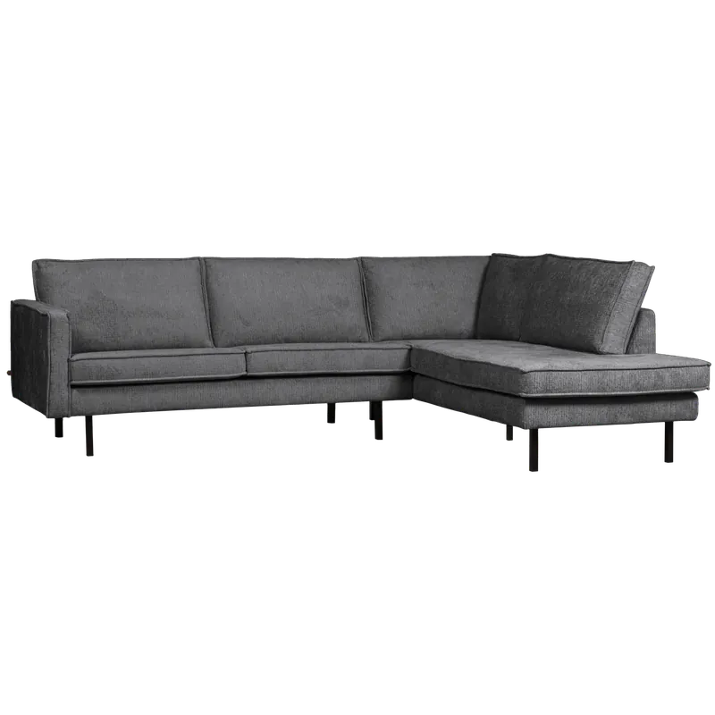 Rabatt Eckgarnitur Rodeo Struktur Samt mountain Couch Sofa Ecksofa Longchair rechts