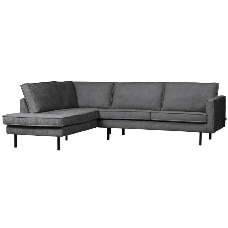 Eckgarnitur Rodeo Struktur Samt mountain Couch Sofa Ecksofa Longchair links Neue Ware