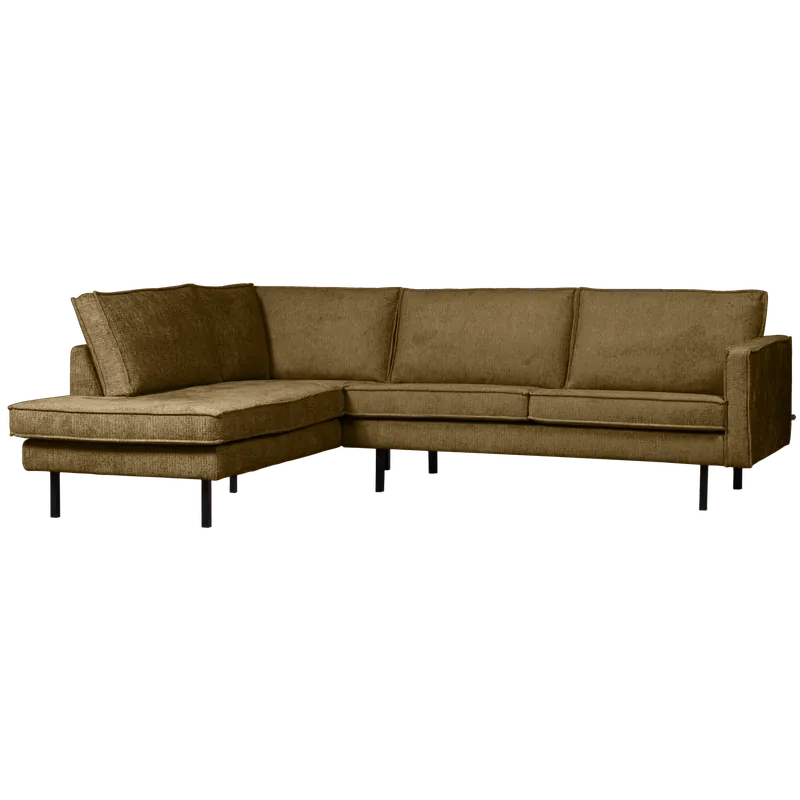Eckgarnitur Rodeo Struktur Samt messingfarben Couch Sofa Ecksofa Longchair links Markenprodukt