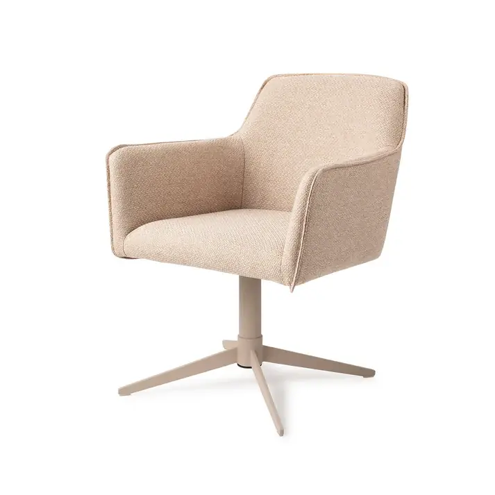 Meistverkauft Esszimmerstuhl Hofu – Wild Walnut hellbeige mit Gestell in Metall beige