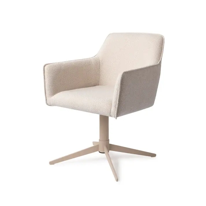 Saisonangebot Esszimmerstuhl Hofu – Enoki cremefarben mit Gestell in Metall beige