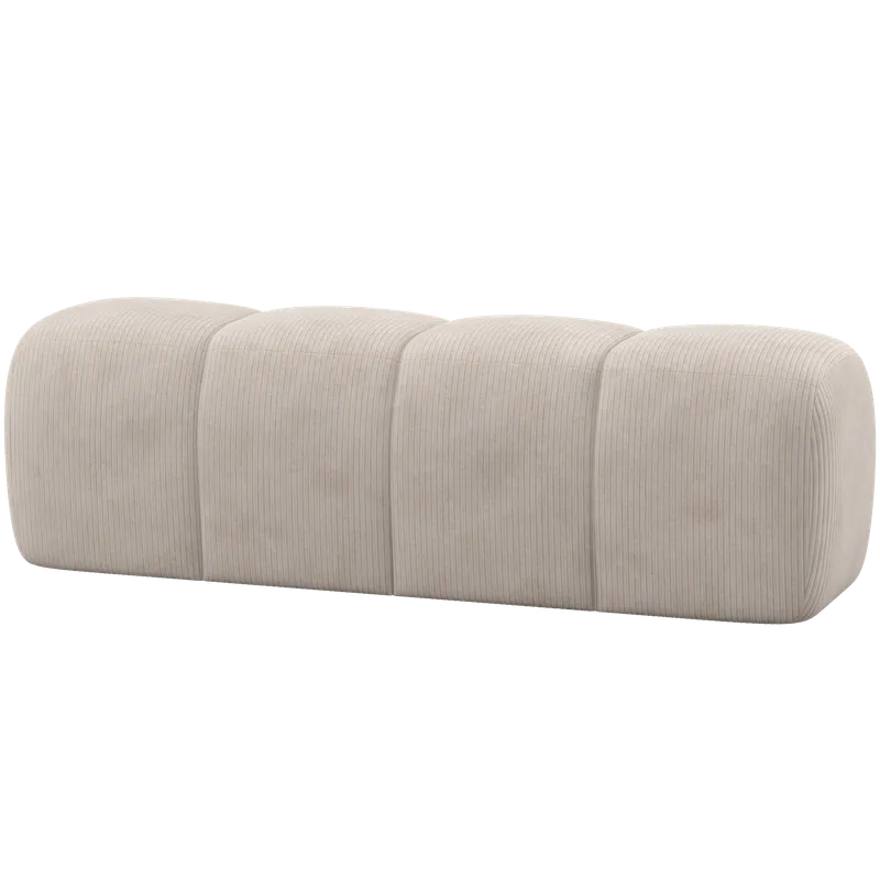 Esszimmerbank Hocker MOJO 164 cm gerippter Stoff ecru Markenprodukt