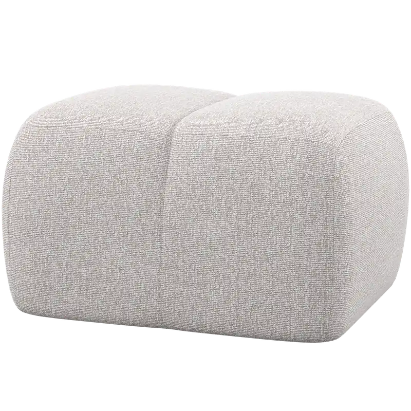 Sonderaktion Pouf MOJO 80 x 60 cm Hocker Sitzhocker Bouclé ecru melange