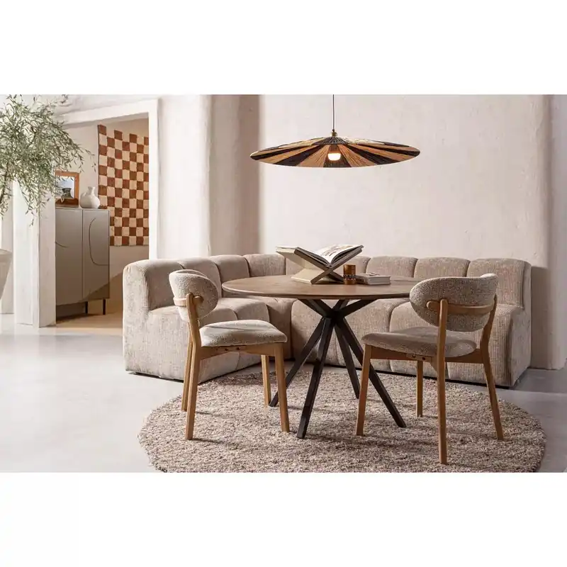 Schneller Versand Esszimmerbank Eckbank MOJO Eck Element Cord Stoffbezug dunkel sand