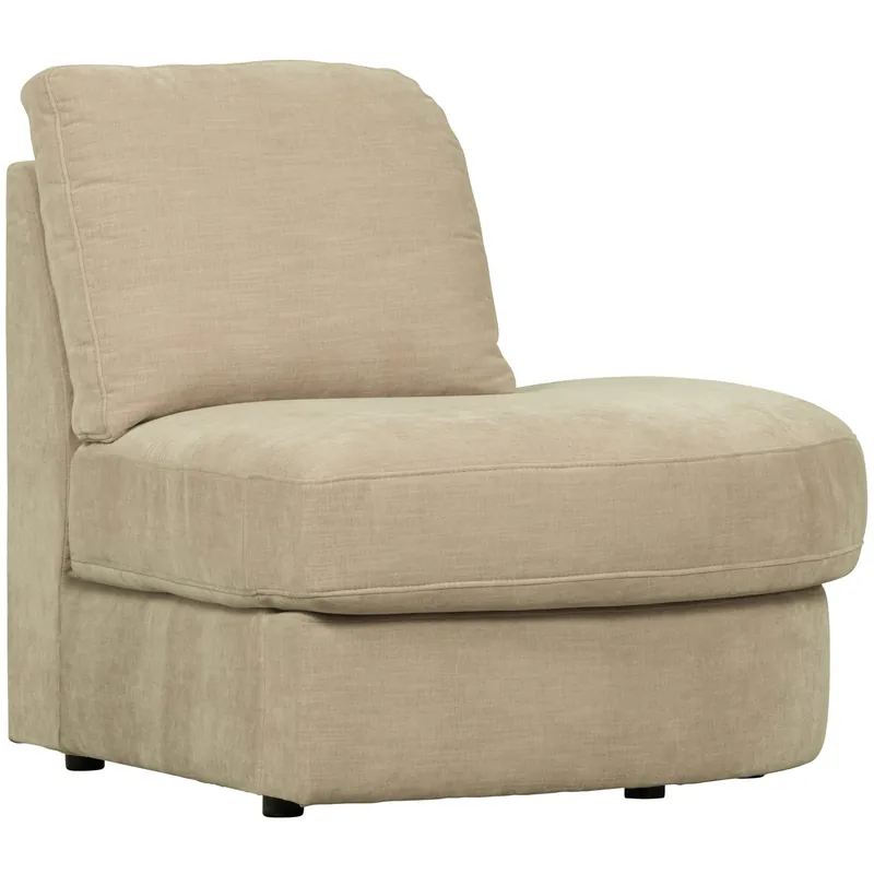 Markenware Sofaelement Eckbank FAMILY runde Ecke rechts Webstoff sand