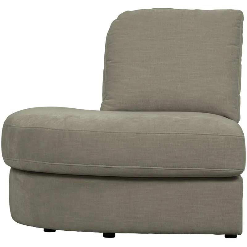 Sofaelement Eckbank FAMILY runde Ecke links Webstoff warmes grau Top-Seller
