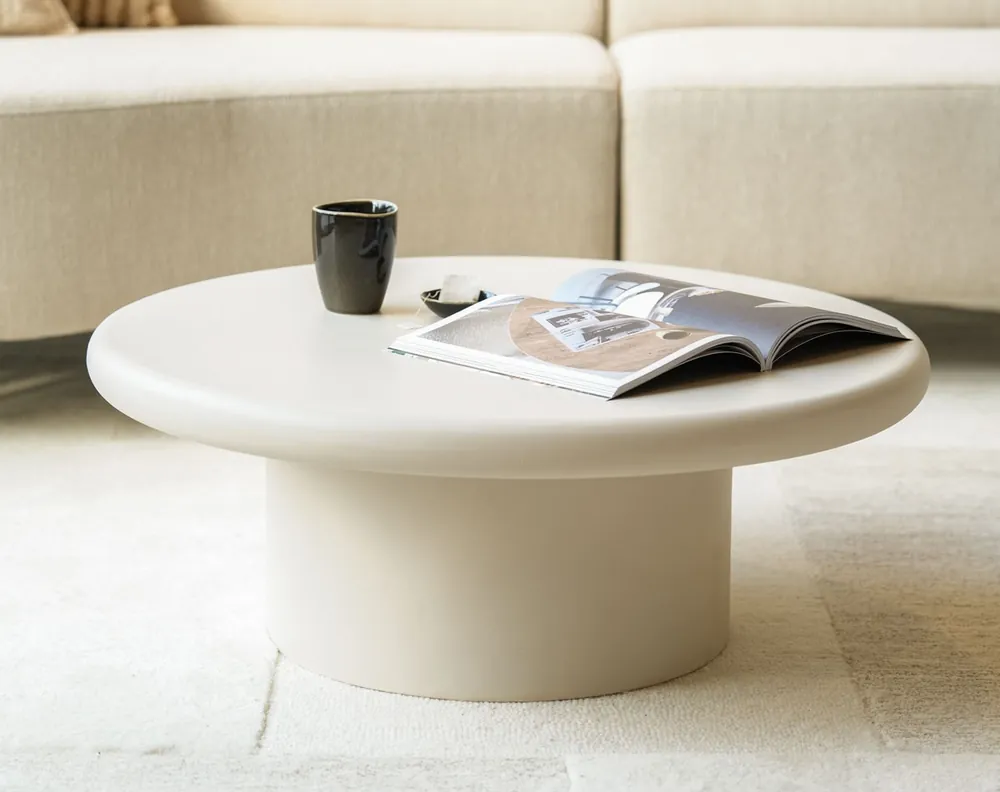Markenware Couchtisch Jade rund Ø 80 cm beige