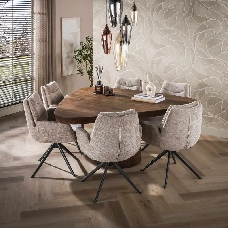 Neu Im Sortiment ROMA – Organischer Design-Esstisch aus massiver Akazie 165 cm