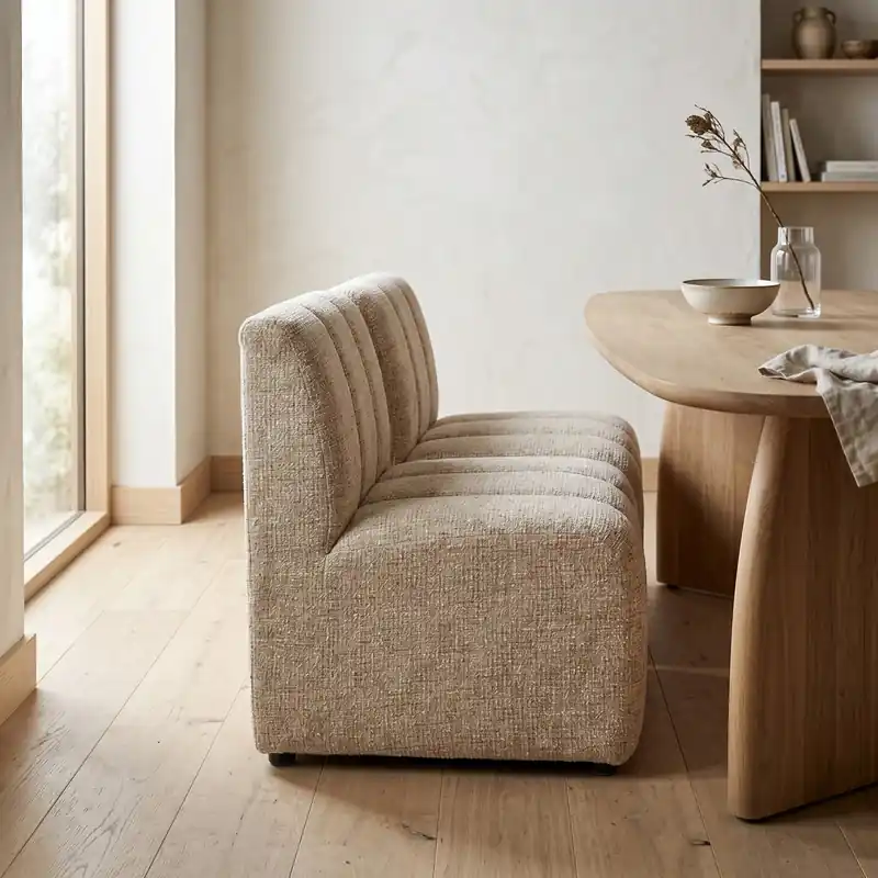 Esszimmerbank VENTO – Modulares Sitzelement in Beige Chenille Neue Kollektion