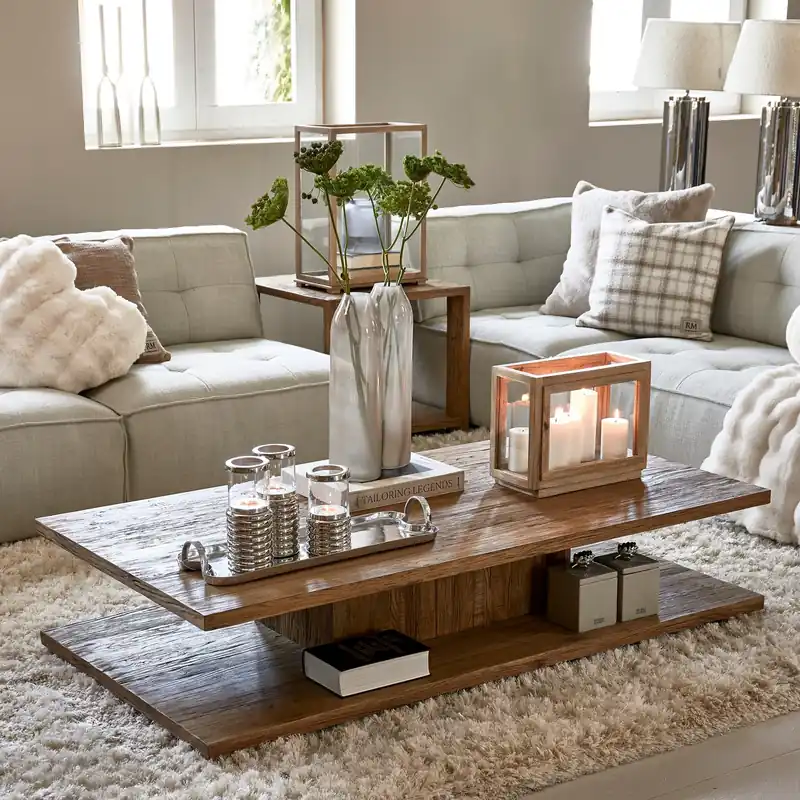 Rivièra Maison Couchtisch Vermont 160 x 80 cm Eichenholz Braun Bestpreis