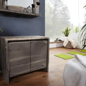 Badschrank Akazie 70x40x60 grau lackiert PURE ACACIA #601 Abverkauf
