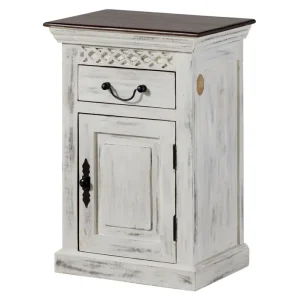 Badschrank Mango / Akazie 50x35x72 weiß gewachst CASTLE-ANTIK #112 Neue Ware