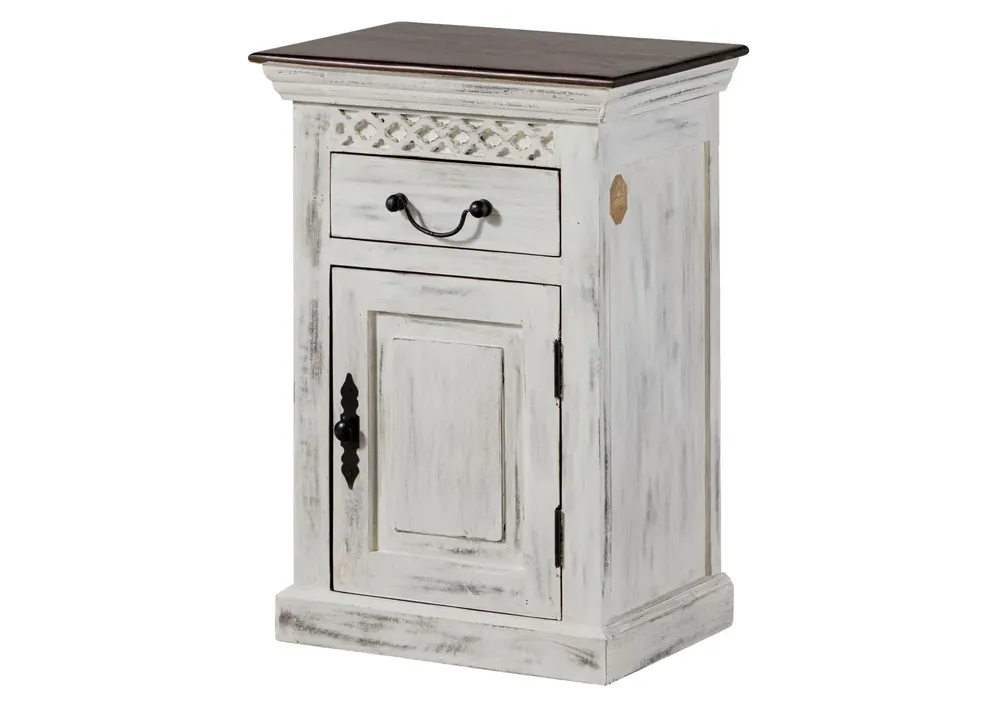 Badschrank Mango / Akazie 50x35x72 weiß gewachst CASTLE-ANTIK #112 Neue Ware