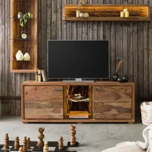 Neu TV-Board Akazie 175x40x63 natur lackiert BARK #111