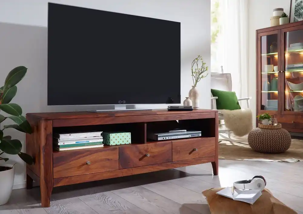 TV-Board Sheesham146x50x55 walnuss geölt BROOKLYN #16 Direkt Vom Hersteller