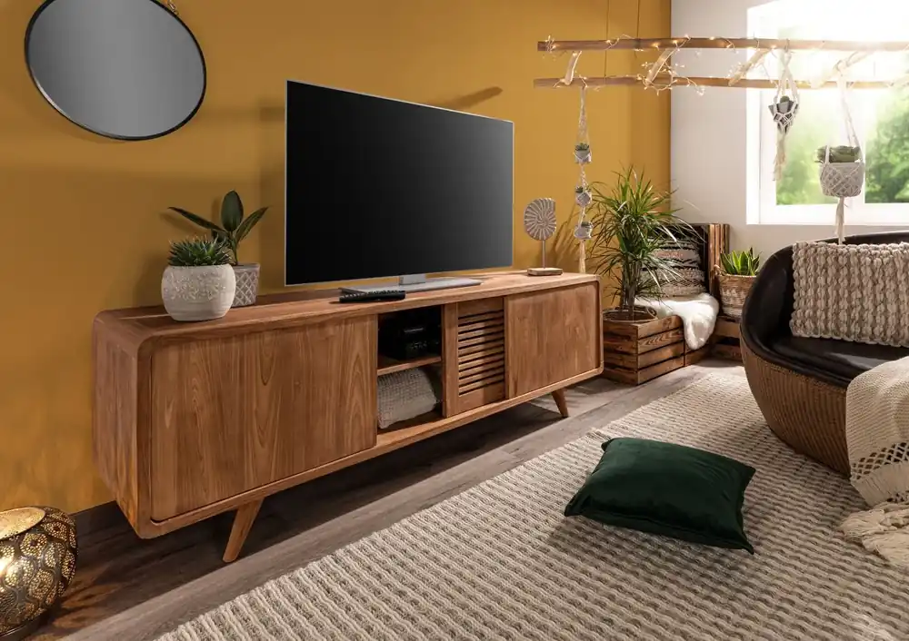Neue Ware TV-Board Teak 180x45x60 natur unbehandelt BUTON #104