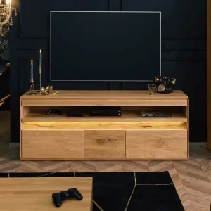 Direktkauf TV-Board Wildeiche inkl. LED 165x43,5x63 natur geölt CARDIFF #140