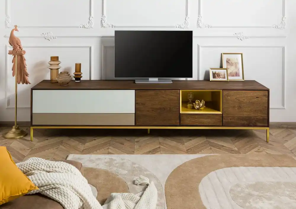 TV-Board Mango 240x45x55 braun geölt CHICAGO #103 Beliebt