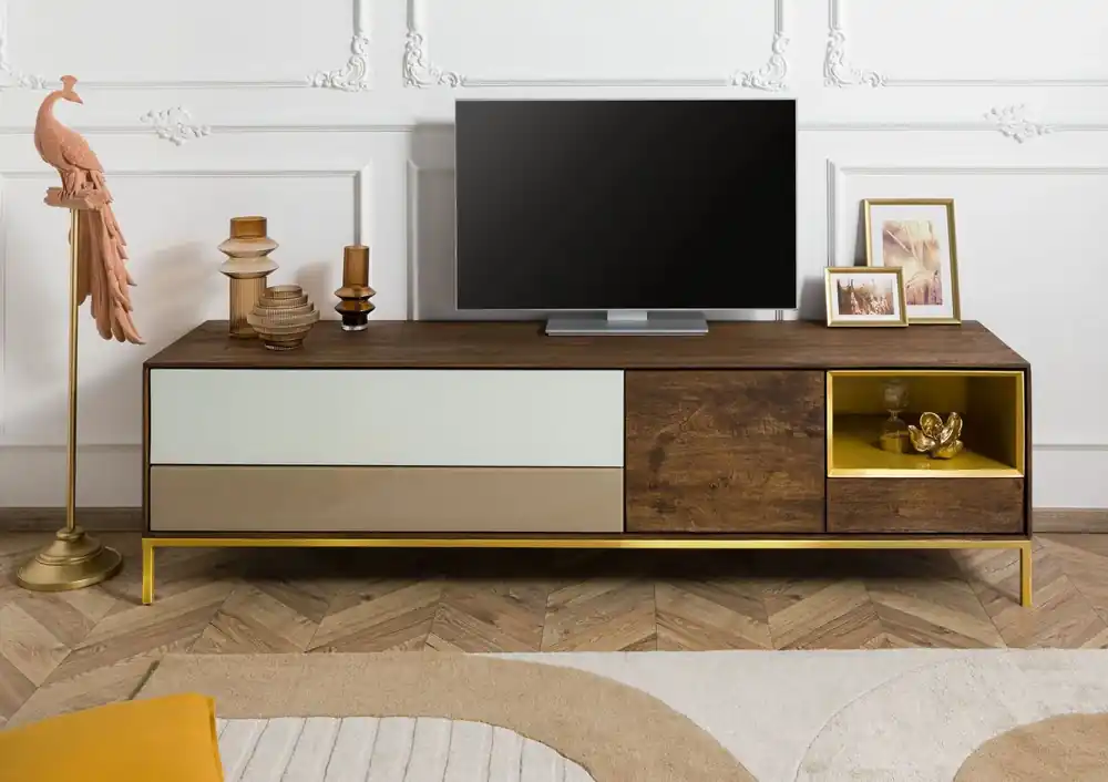 Preiswert TV-Board Mango 200x45x55 braun geölt CHICAGO #102