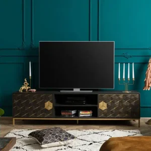 Expressversand TV-Board Mango 190x45x50 grau geölt DIAMOND #105