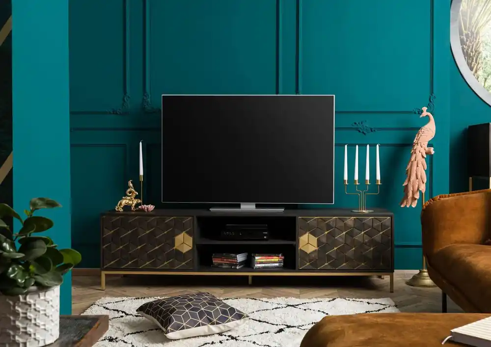 Expressversand TV-Board Mango 190x45x50 grau geölt DIAMOND #105
