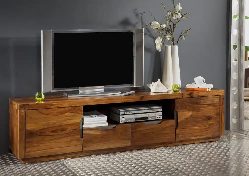 Top-Preis TV-Board Sheesham 200x45x50 walnuss lackiert DUKE #123