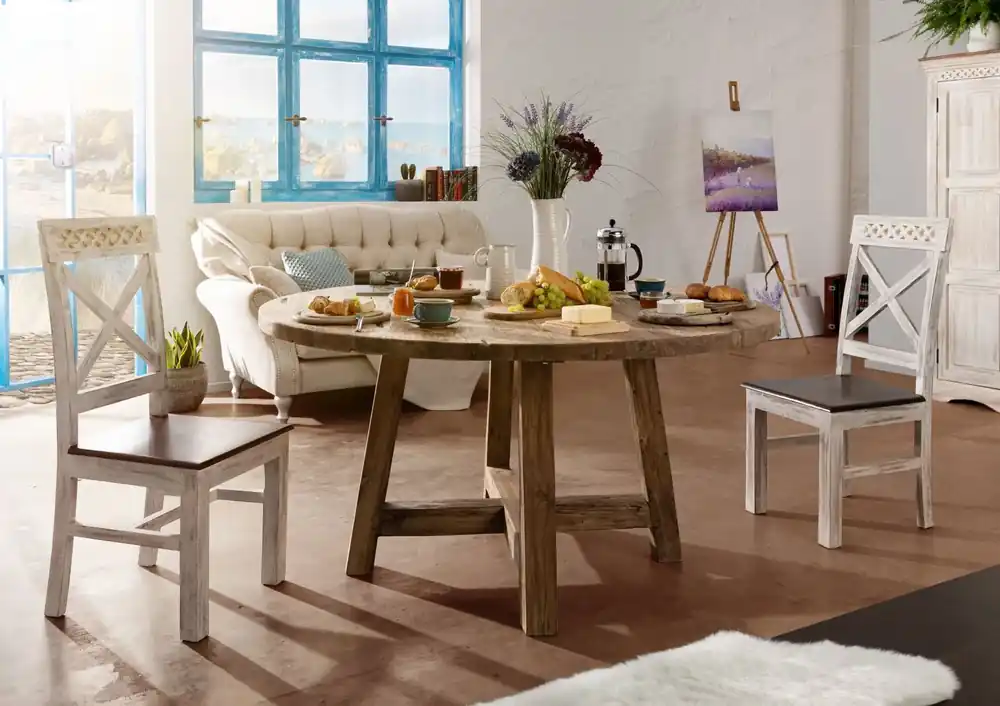 Neu Im Sortiment Esstisch Teak 120x120x78 natur unbehandelt BASSANO #146