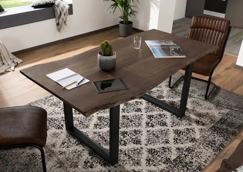 Baumtisch Akazie 120x90x76 grau Beine anthrazit matt FREEFORM 3 Bestseller