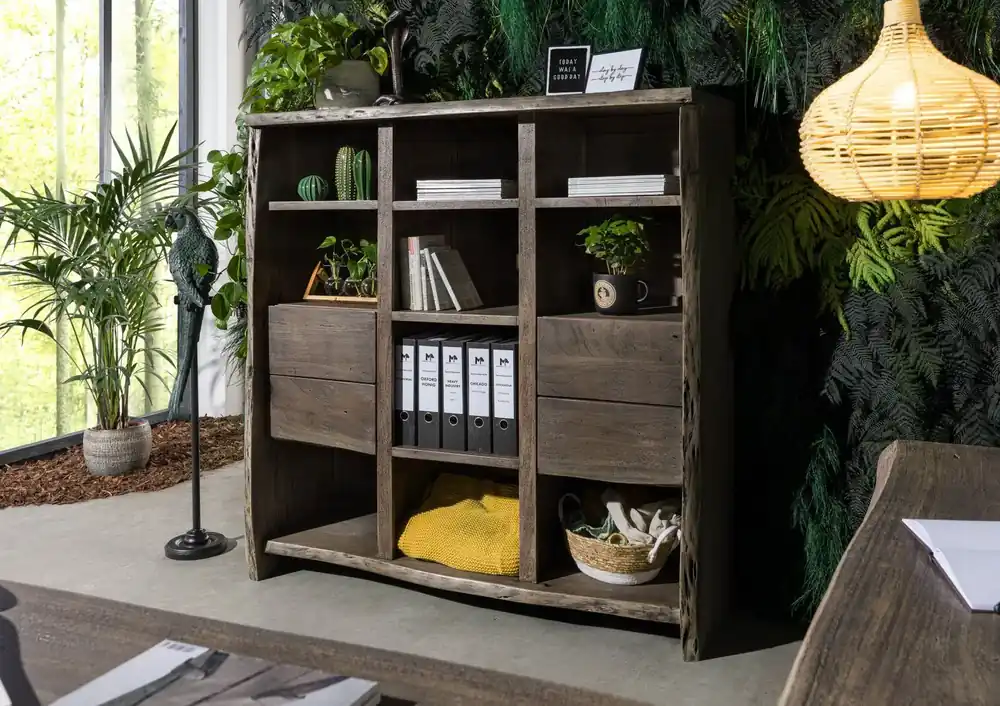 Bücherregal Akazie grau lackiert PURE ACACIA #410 Garantierte Lieferung