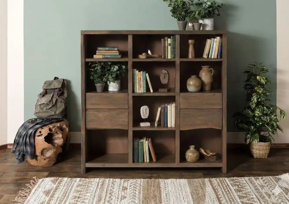 Bücherregal Mango 142x45x145 braun geölt PURE MANGO #208 Highlight