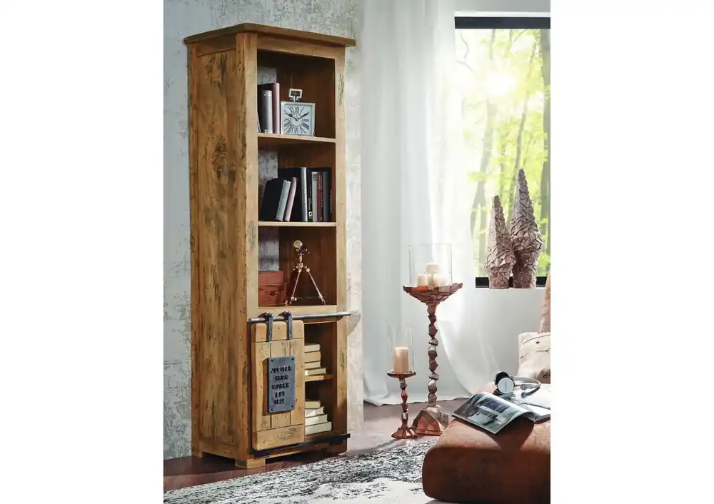 Schnäppchen Bücherregal Mango 60x41x180 natur lackiert RAILWAY #104